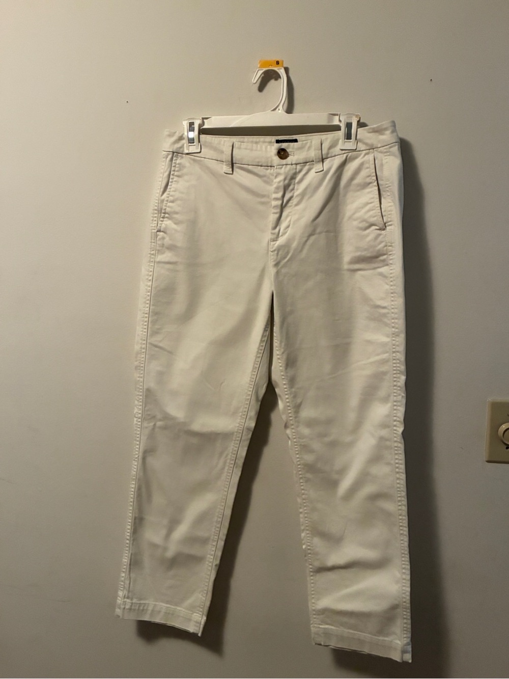 J. Crew Cream Cropped Straight-Leg Chinos
